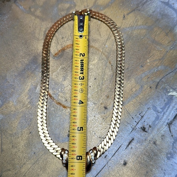 Signed Erwin Pearl Collar Necklace Snake Chain Rhinestones Vintage 4055 Y - Picture 4 of 9